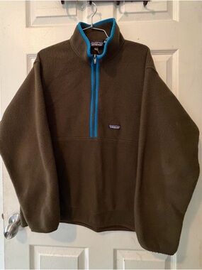 Vintage Patagonia Classic Synchilla Fleece Marsupial Pullover L Green
